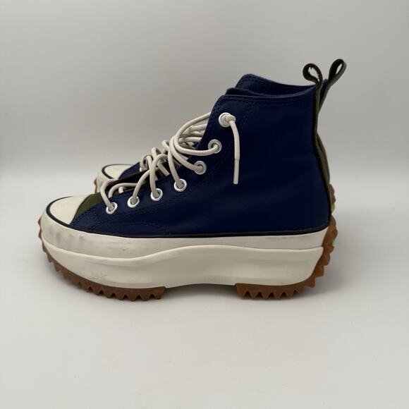 Converse Run Star Hike High 568650C Navy White Gum Leather Hi Green Women’s 6.5 - Picture 4 of 8